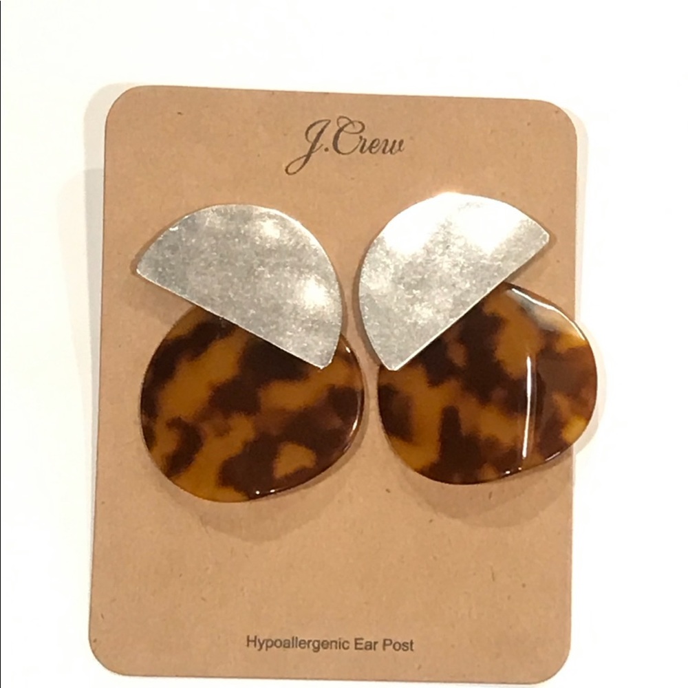 J.Crew Tortoise earrings Metallic Statement